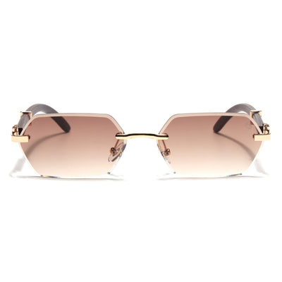 Essence Steel - Golden Rimless Sunglasses I Brown Lens - C669CL2565