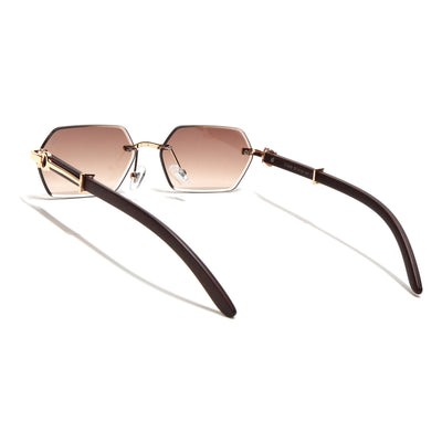 Essence Steel - Golden Rimless Sunglasses I Brown Lens - C669CL2565