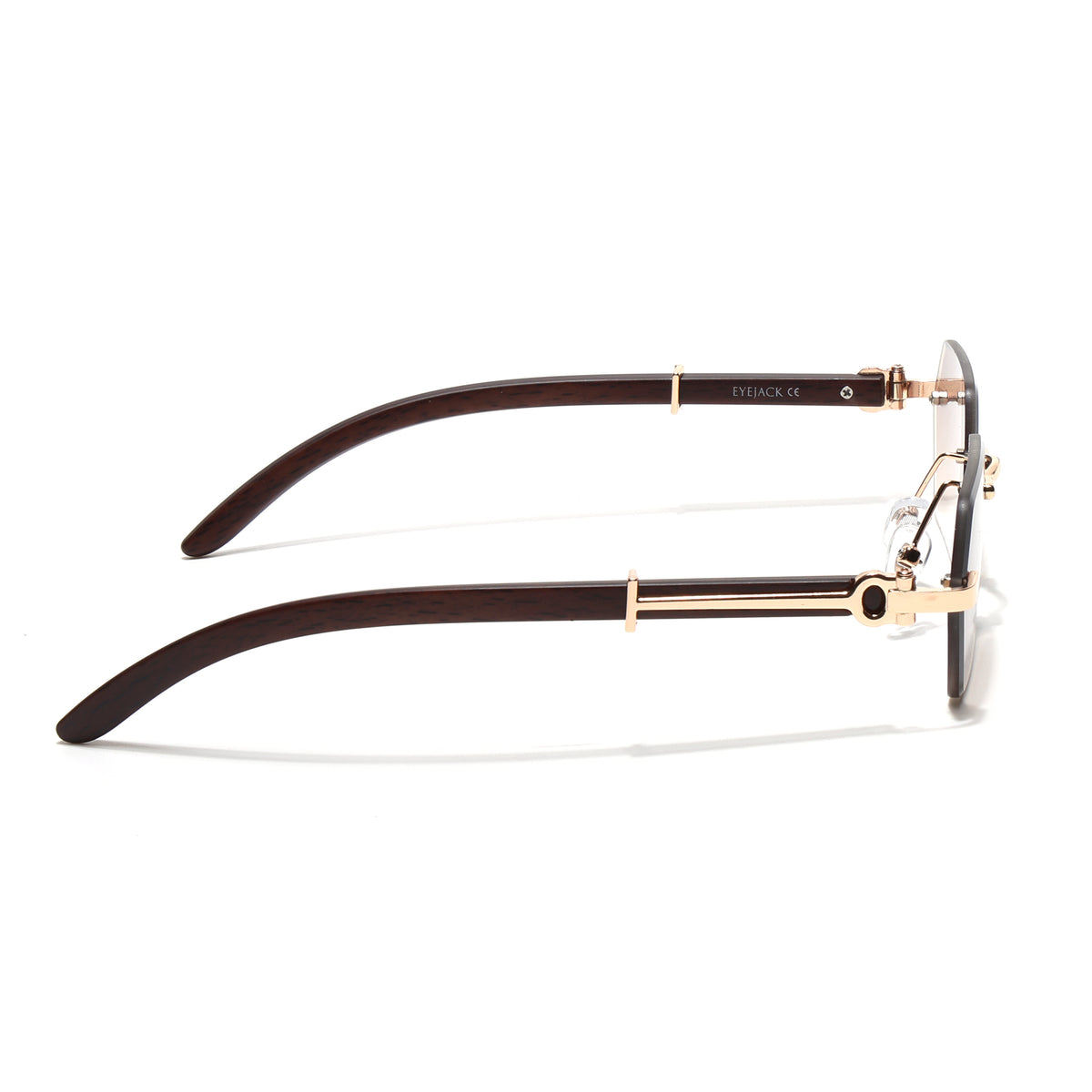 Eyejack Golden Rimless Sunglasses for Men & Women (C669CL2565)