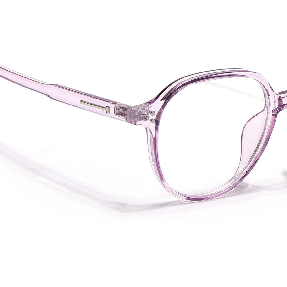 Eyejack Canment Purple Round Eyeglasses for Women (CM20011FCL1834-C5)