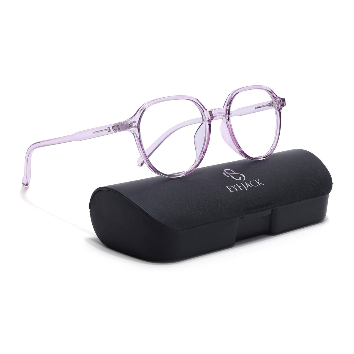 Eyejack Canment Purple Round Eyeglasses for Women (CM20011FCL1834-C5)