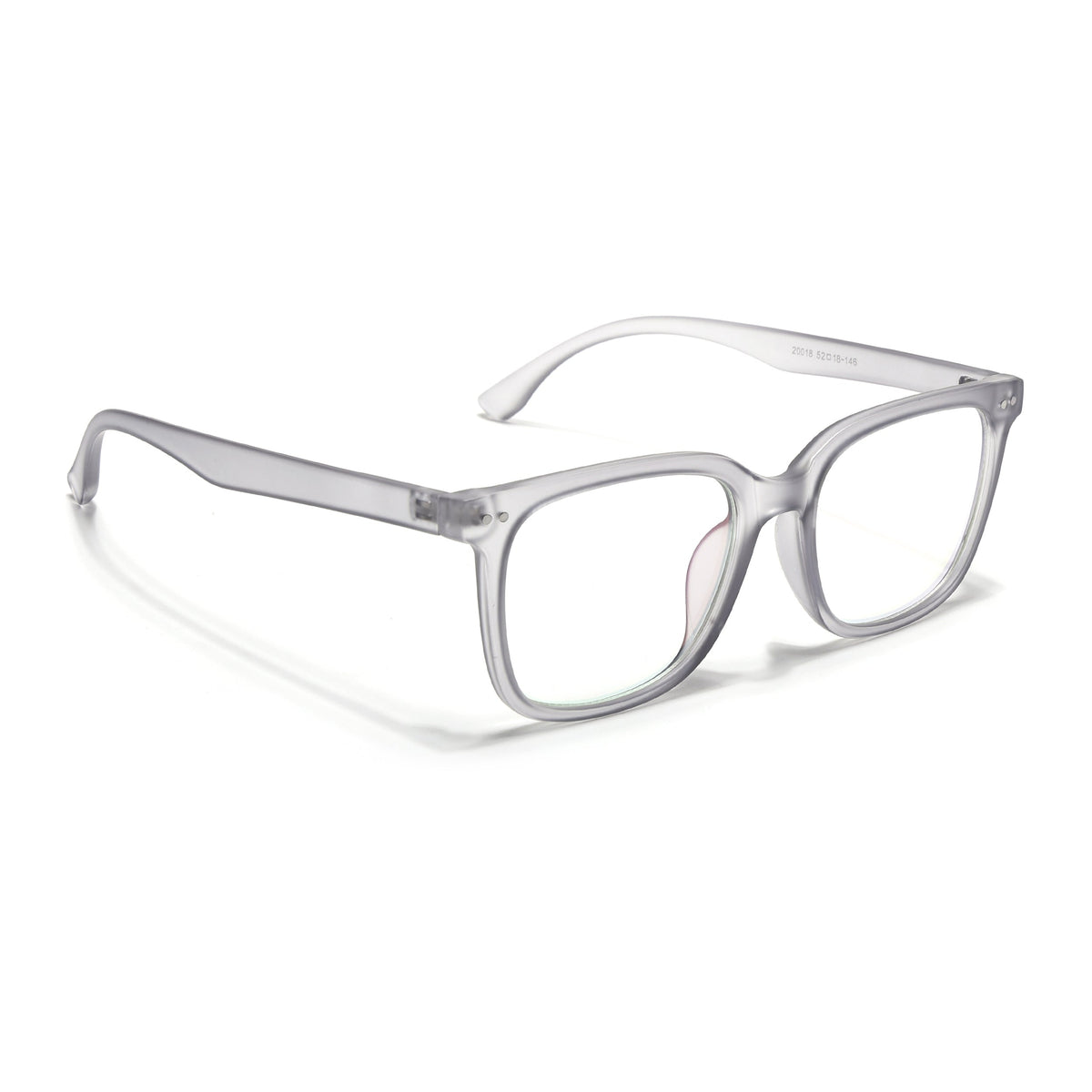 Eyejack Canment Grey Square Eyeglasses for Men & Women (CM20018FCL1840-C3)