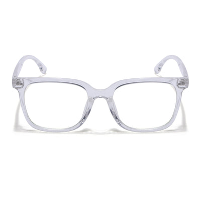 Eyejack Canment Transparent Square Eyeglasses for Men & Women (CM20018FCL1846-C9)