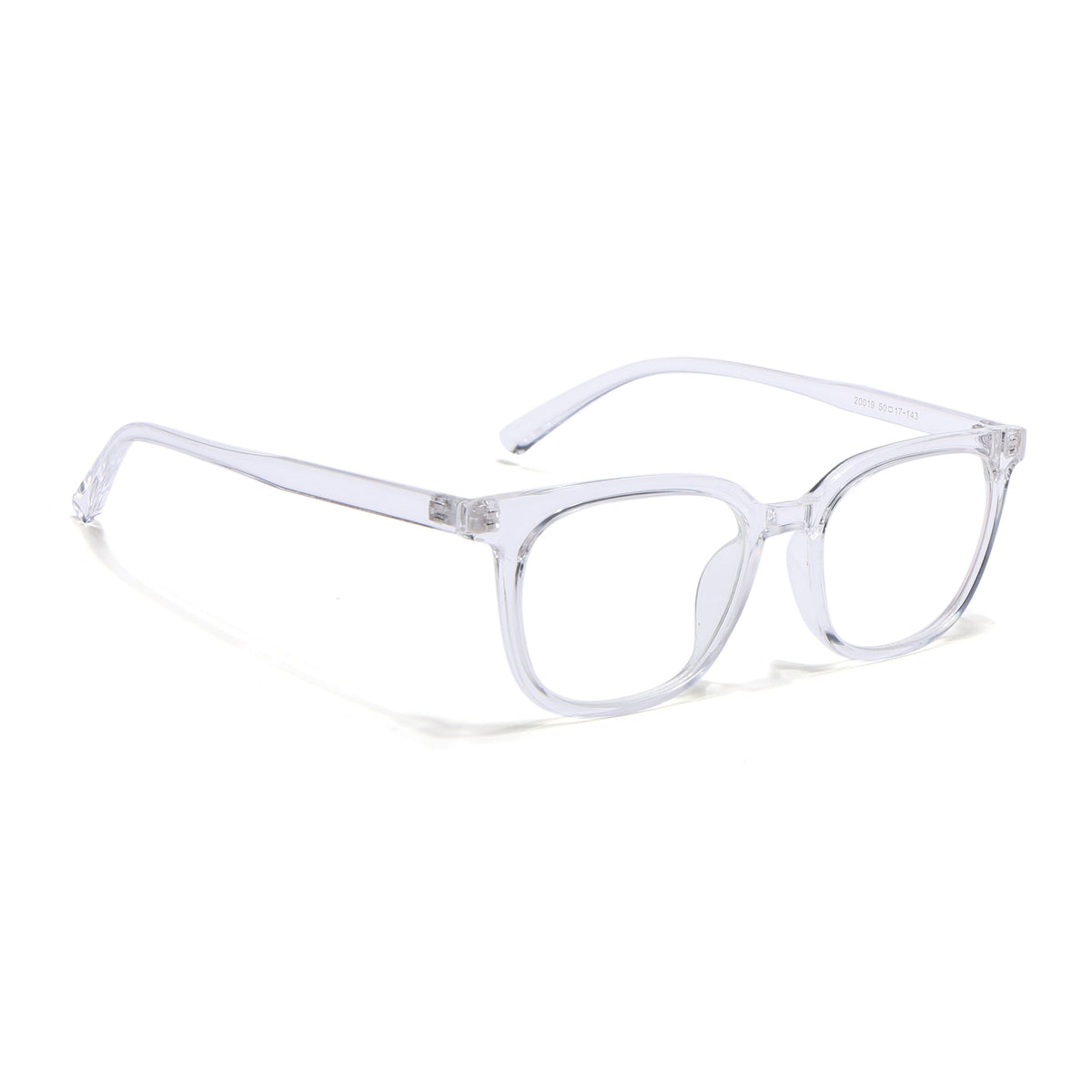 Eyejack Canment Transparent Square Eyeglasses for Men & Women (CM20019FCL1856-C9)