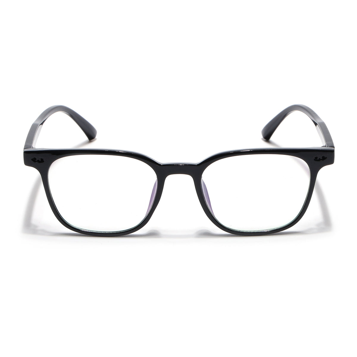 Eyejack Canment Shine Black Square Eyeglasses for Men & Women (CM20020FCL1858-C1)