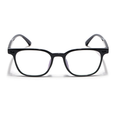 Eyejack Canment Shine Black Square Eyeglasses for Men & Women (CM20020FCL1858-C1)