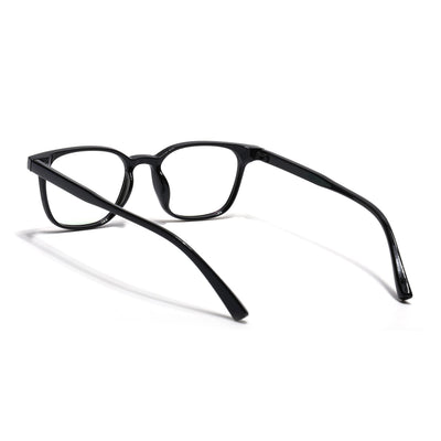 Eyejack Canment Shine Black Square Eyeglasses for Men & Women (CM20020FCL1858-C1)