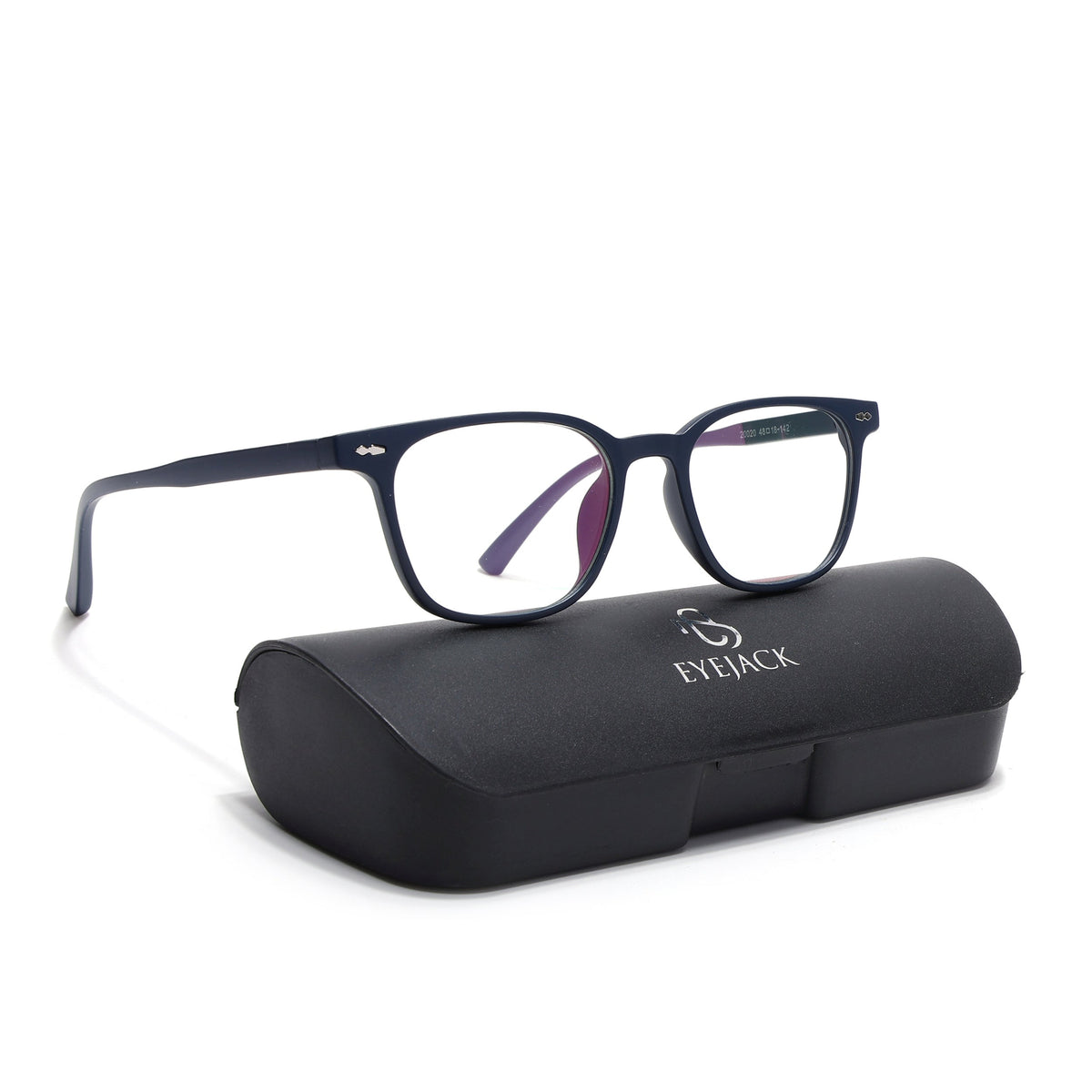 Eyejack Canment Navy Blue Square Eyeglasses for Men & Women (CM20020FCL1862-C5)