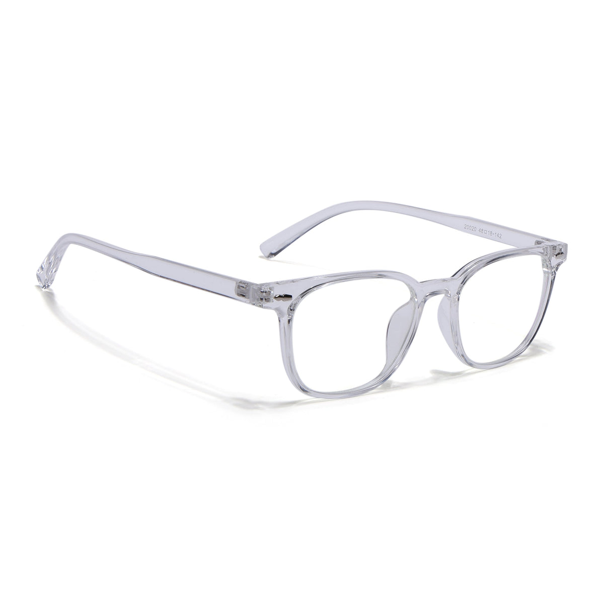 Eyejack Canment Transparent Square Eyeglasses for Men & Women (CM20020FCL1866-C9)