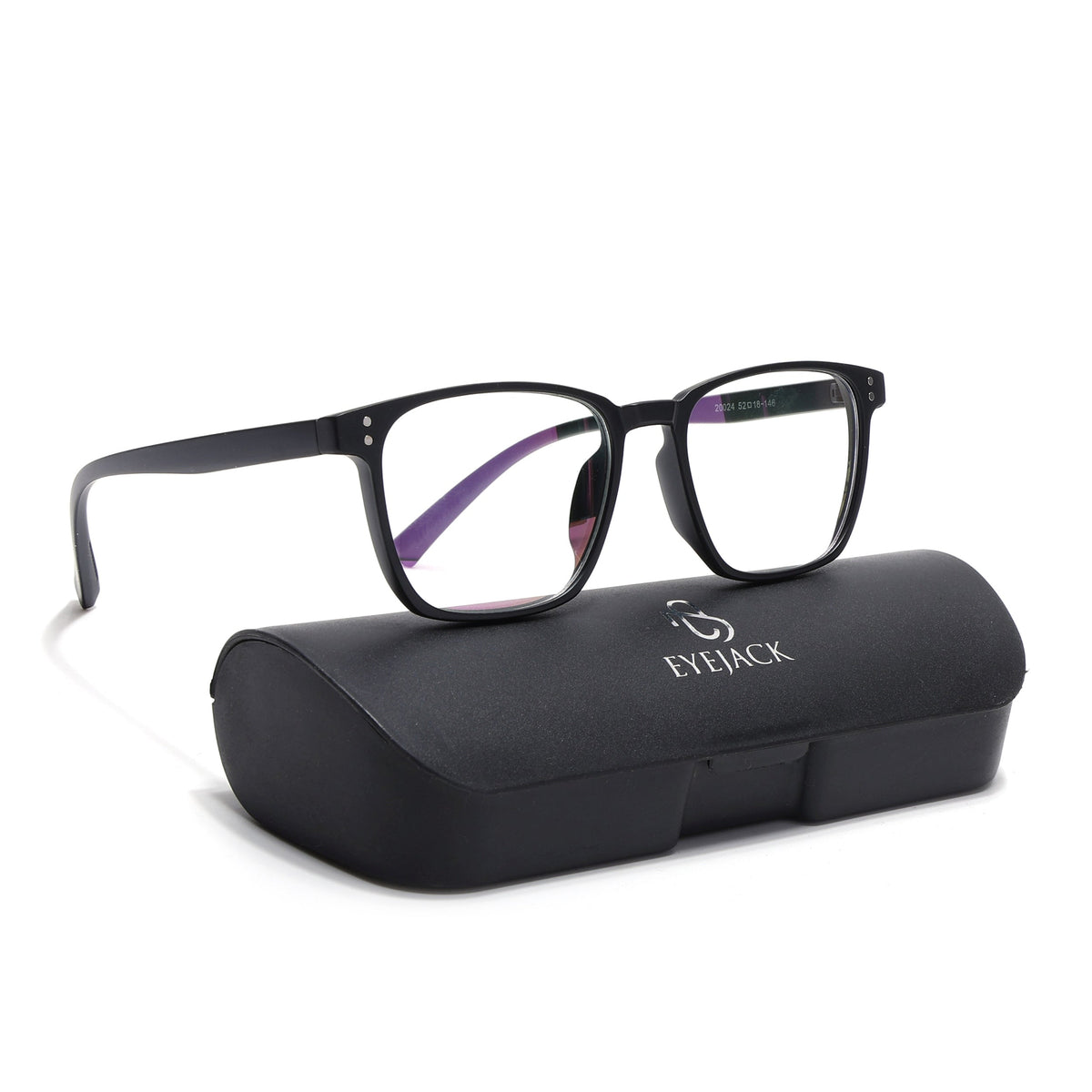 Eyejack Canment Matt Black Square Eyeglasses for Men & Women (CM20024FCL1869-C2)