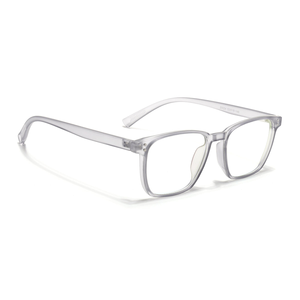 Eyejack Canment Grey Square Eyeglasses for Men & Women (CM20024FCL1870-C3)