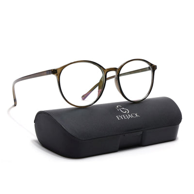 Eyejack Canment Olive Round Eyeglasses for Women (CM2439FCL1784-C3)
