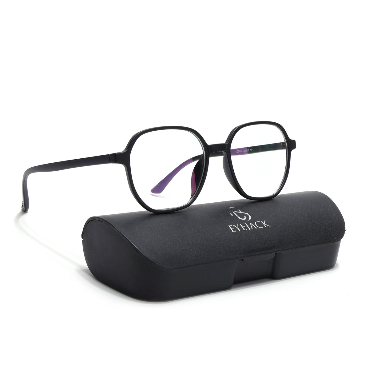 Eyejack Canment Matt Black Round Eyeglasses for Men & Women (CM2503FCL1801-C2)