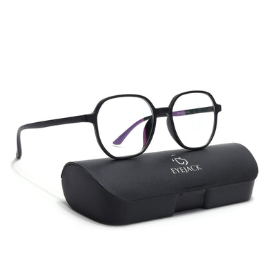 Eyejack Canment Matt Black Round Eyeglasses for Men & Women (CM2503FCL1801-C2)