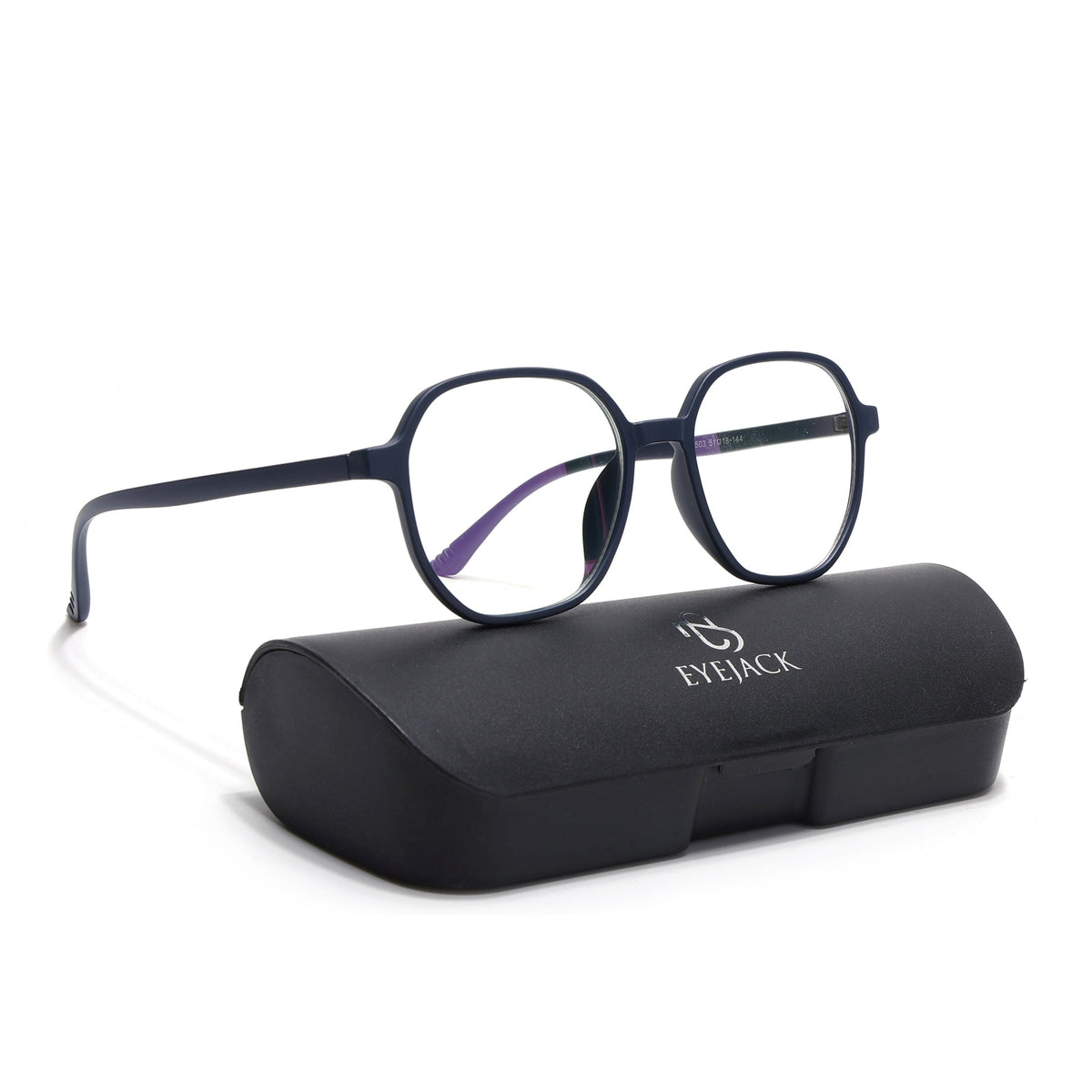 Eyejack Canment Navy Blue Round Eyeglasses for Men & Women (CM2503FCL1804-C5)