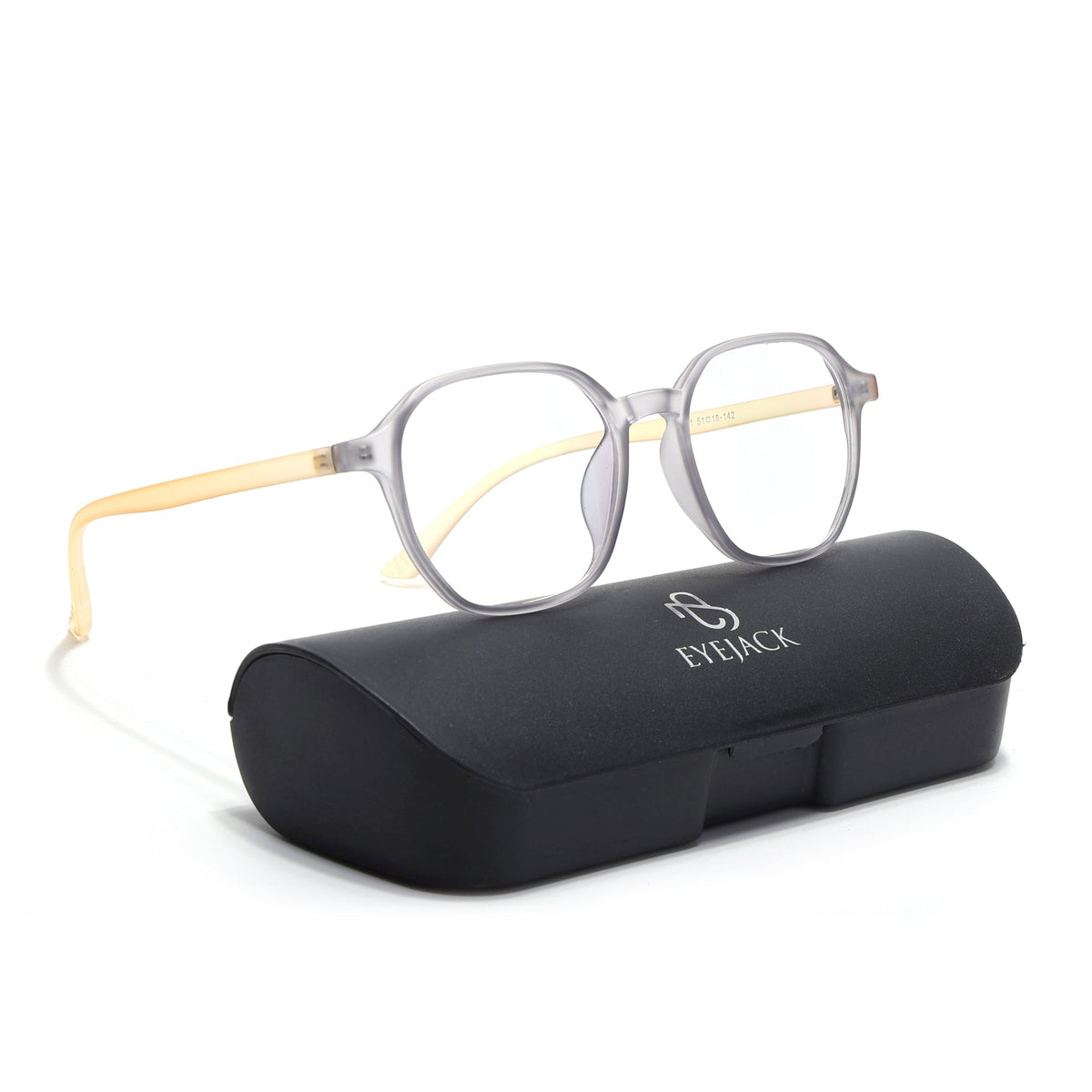 Eyejack Canment Grey Square Eyeglasses for Men & Women (CM2511FCL1823-C4)