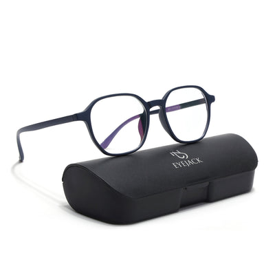 Eyejack Canment Navy Blue Square Eyeglasses for Men & Women (CM2511FCL1824-C5)