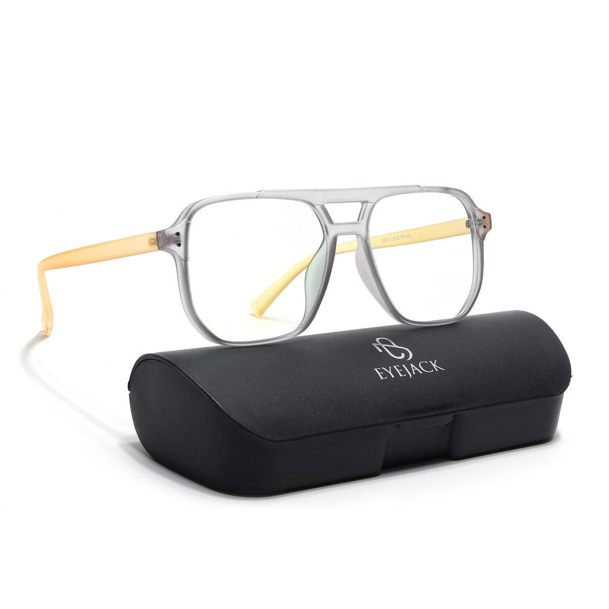 Eyejack Canment Grey Wayfarer Eyeglasses for Men & Women (CM28014FCL1891-C4)