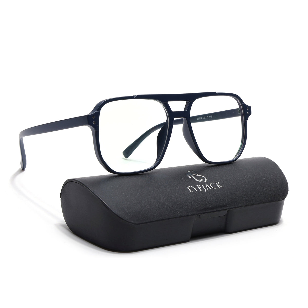 Eyejack Canment Navy Blue Wayfarer Eyeglasses for Men & Women (CM28014FCL1892-C5)