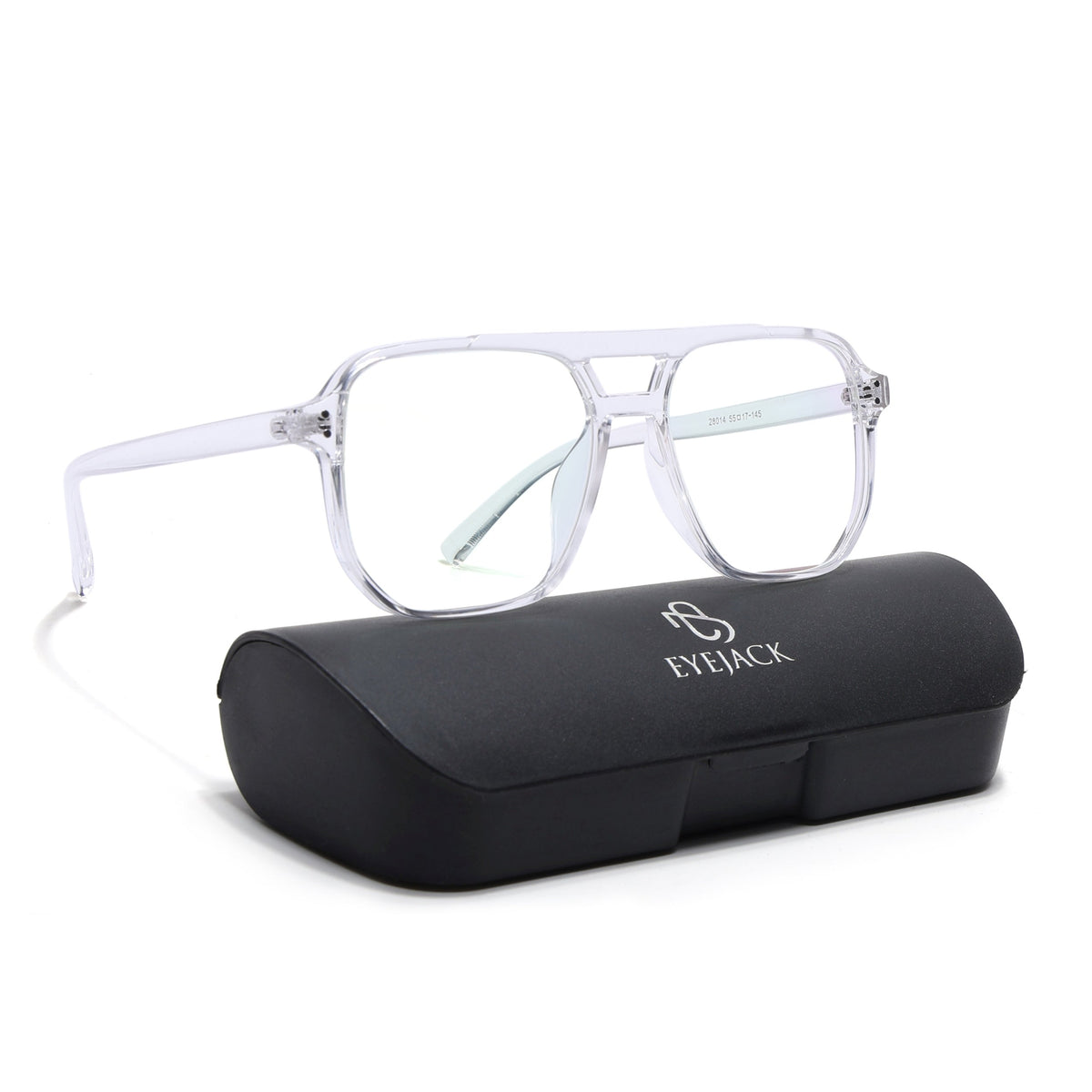 Eyejack Canment Transparent Wayfarer Eyeglasses for Men & Women (CM28014FCL1896-C9)