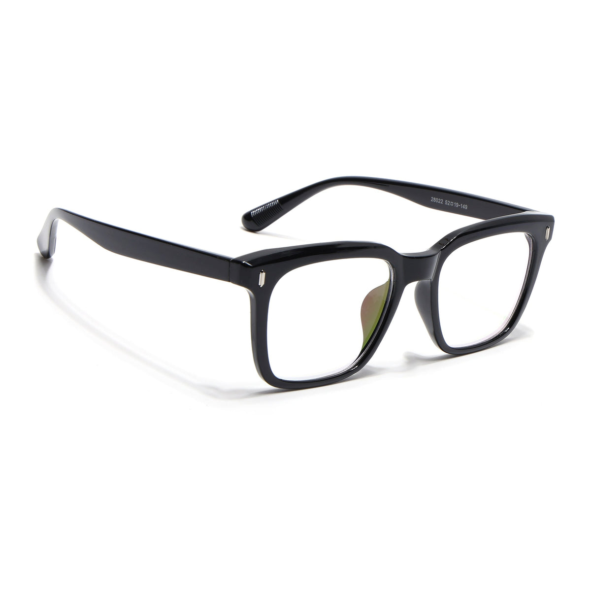 Eyejack Canment Shine Black Square Eyeglasses for Men & Women (CM28022FCL1898-C1)
