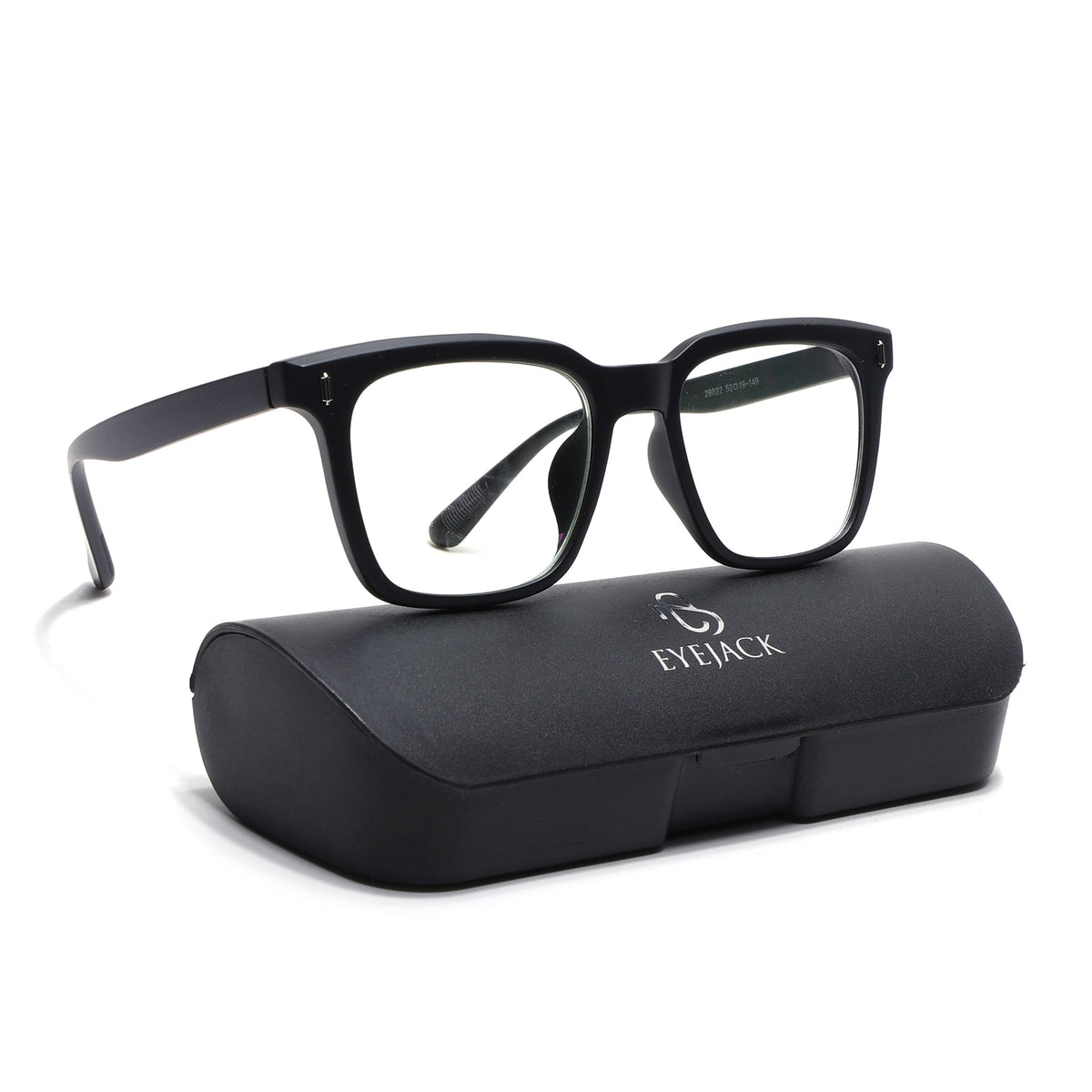 Eyejack Canment Matt Black Square Eyeglasses for Men & Women (CM28022FCL1899-C2)