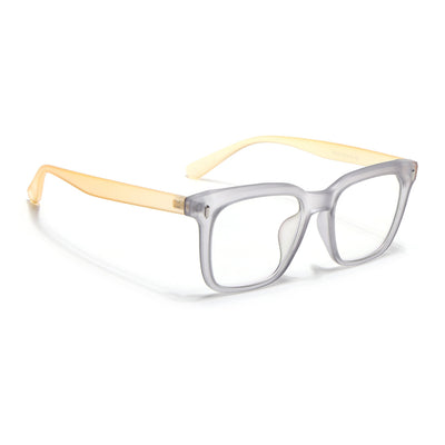 Eyejack Canment Grey Square Eyeglasses for Men & Women (CM28022FCL1901-C4)