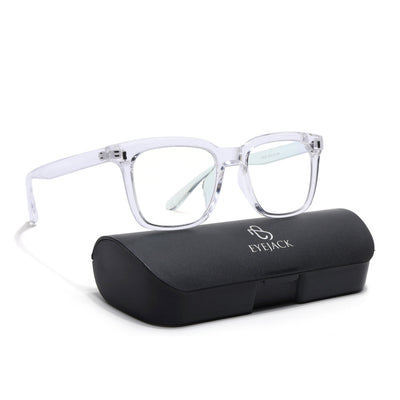 Eyejack Canment Transparent Square Eyeglasses for Men & Women (CM28022FCL1906-C9)