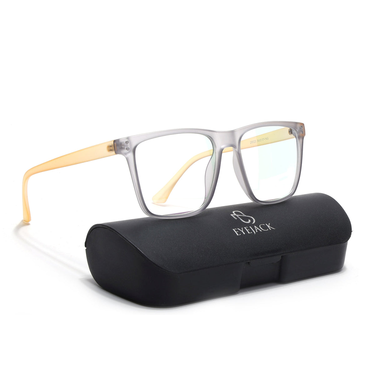 Eyejack Canment Grey Wayfarer Eyeglasses for Men & Women (CM28023FCL1911-C4)