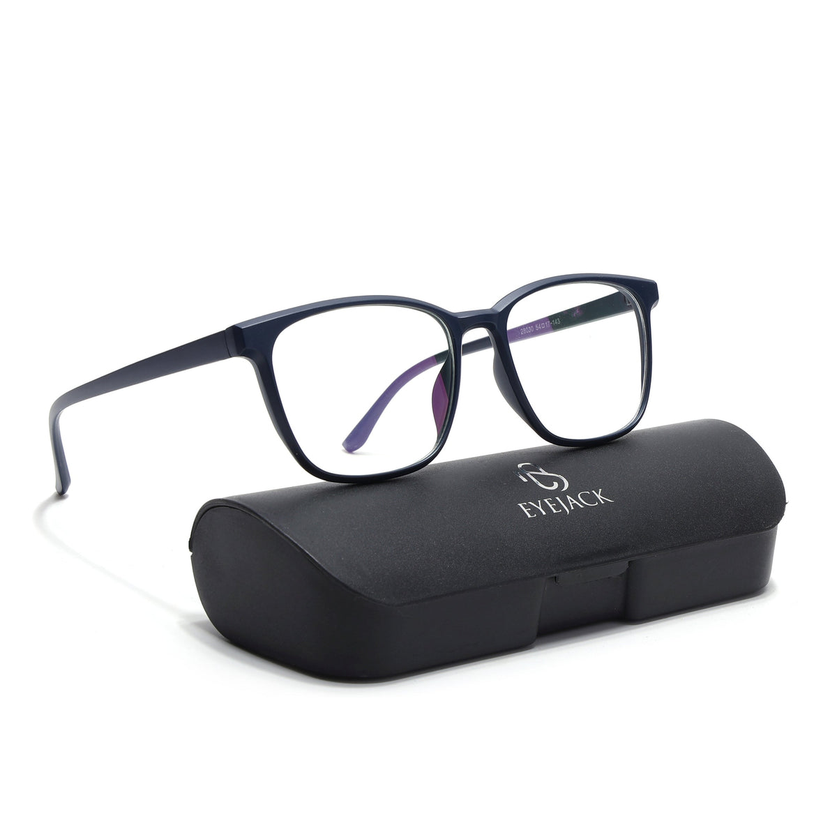 Eyejack Canment Navy Blue Wayfarer Eyeglasses for Men & Women (CM28030FCL1930-C5)