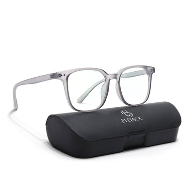 Eyejack Canment Grey Square Eyeglasses for Men & Women (CM28060FCL1938-C3)