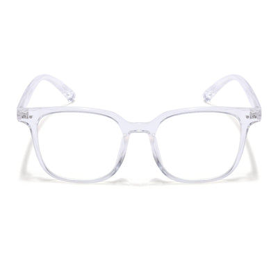 Eyejack Canment Transparent Square Eyeglasses for Men & Women (CM28060FCL1944-C9)