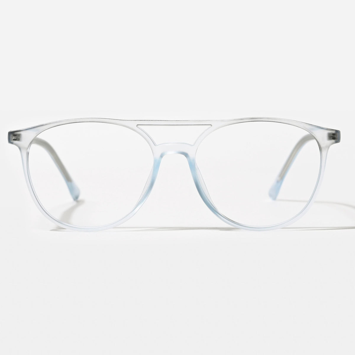 Eyejack Swift Transparent Blue & Black Oval Eyeglasses for Men & Women (MB23002CL142-C7)