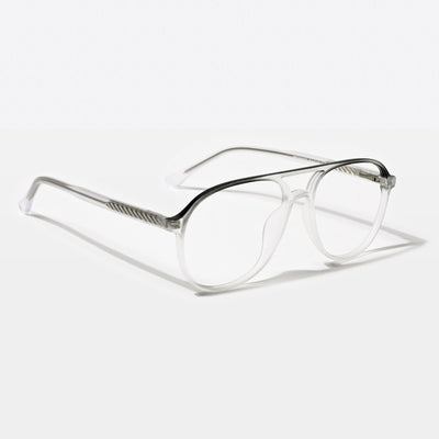 Eyejack Swift Matt Transparent & Black Aviator Eyeglasses for Men & Women (MB23003CL144-C1)