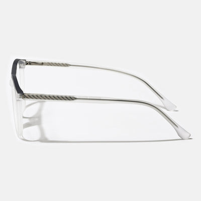 Eyejack Swift Matt Transparent & Grey Round Eyeglasses for Men & Women (MB23002CL137-C2)