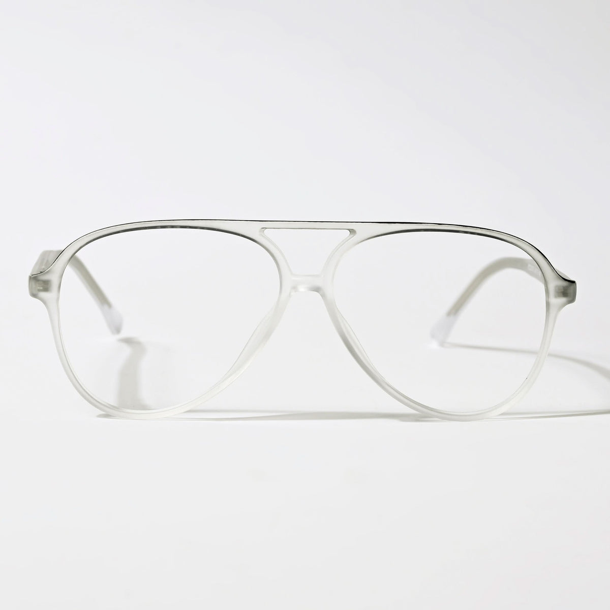 Eyejack Swift Matt Transparent & Black Aviator Eyeglasses for Men & Women (MB23005CL160-C1)
