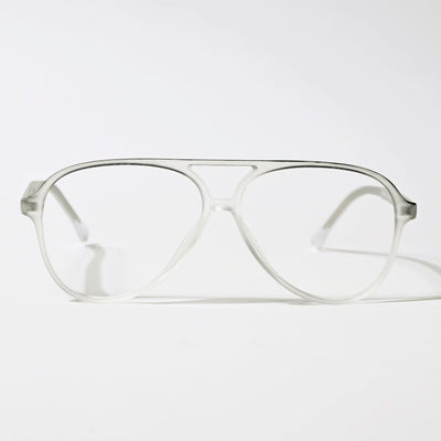 Eyejack Swift Matt Transparent & Black Aviator Eyeglasses for Men & Women (MB23005CL160-C1)