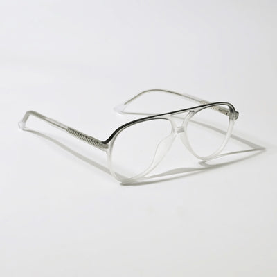 Eyejack Swift Matt Transparent & Black Aviator Eyeglasses for Men & Women (MB23005CL160-C1)
