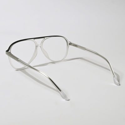 Eyejack Swift Matt Transparent & Black Aviator Eyeglasses for Men & Women (MB23005CL160-C1)