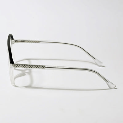 Eyejack Swift Matt Transparent & Black Aviator Eyeglasses for Men & Women (MB23005CL160-C1)