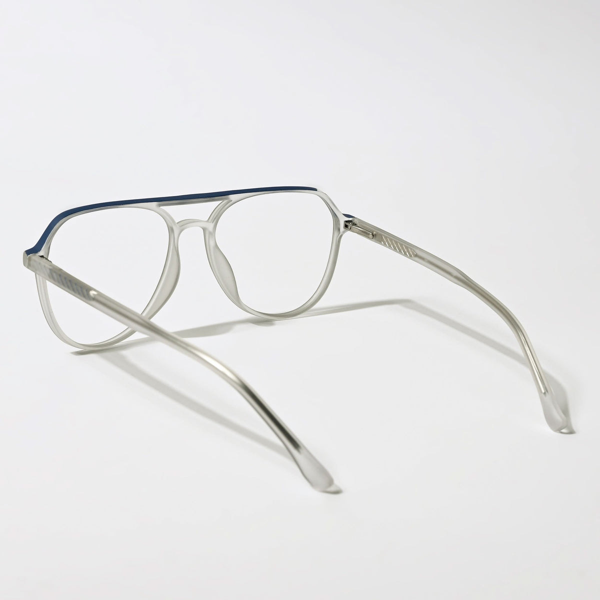 Eyejack Swift Grey & Blue Aviator Eyeglasses for Men & Women (MB23004CL155-C4)