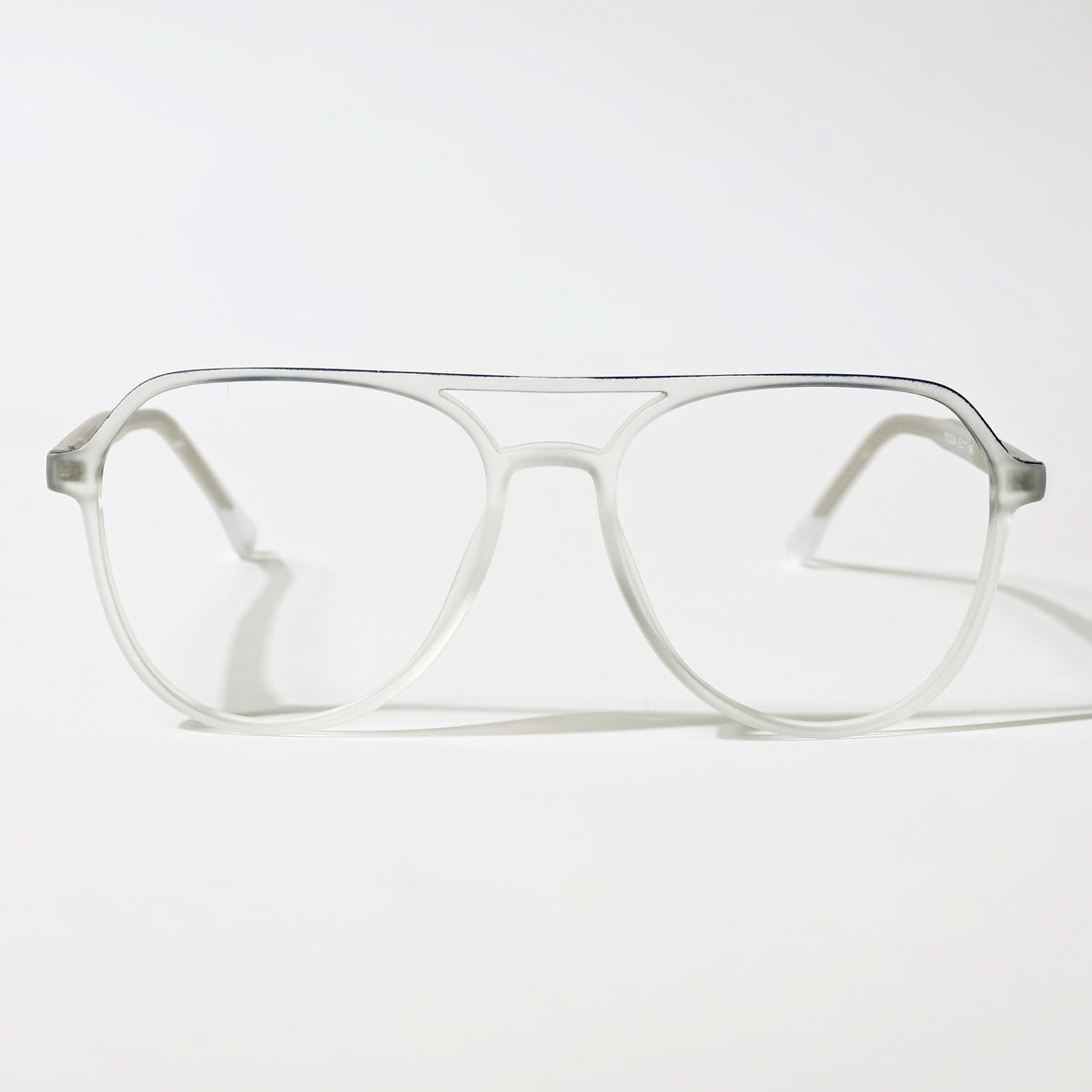 Eyejack Swift Matt Transparent & Blue Aviator Eyeglasses for Men & Women (MB23004CL154-C3)
