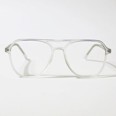 Eyejack Swift Matt Transparent & Blue Aviator Eyeglasses for Men & Women (MB23004CL154-C3)