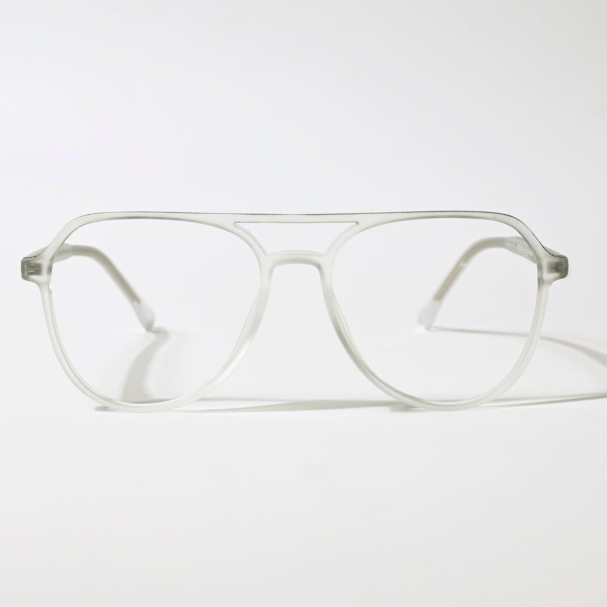 Eyejack Swift Matt Transparent & Grey Aviator Eyeglasses for Men & Women (MB23004CL153-C2)