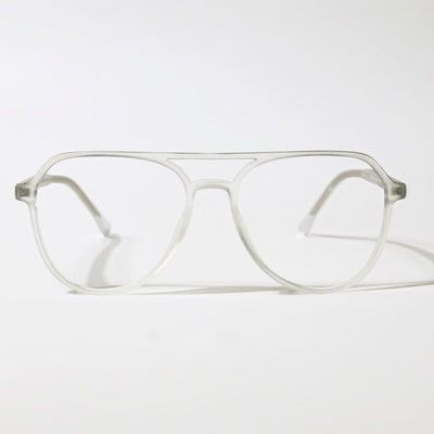Eyejack Swift Matt Transparent & Grey Aviator Eyeglasses for Men & Women (MB23004CL153-C2)