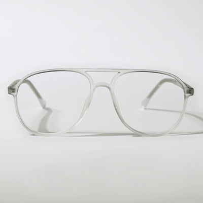 Eyejack Swift Matt Transparent & Grey Aviator Eyeglasses for Men & Women (MB23003CL145-C2)