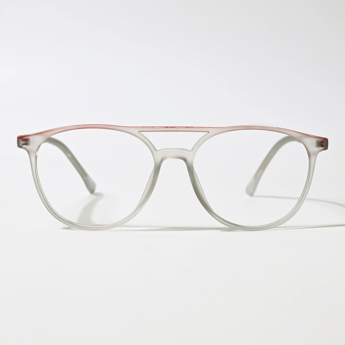 Eyejack Swift Grey & Red Oval Eyeglasses for Men & Women (MB23002CL141-C6)