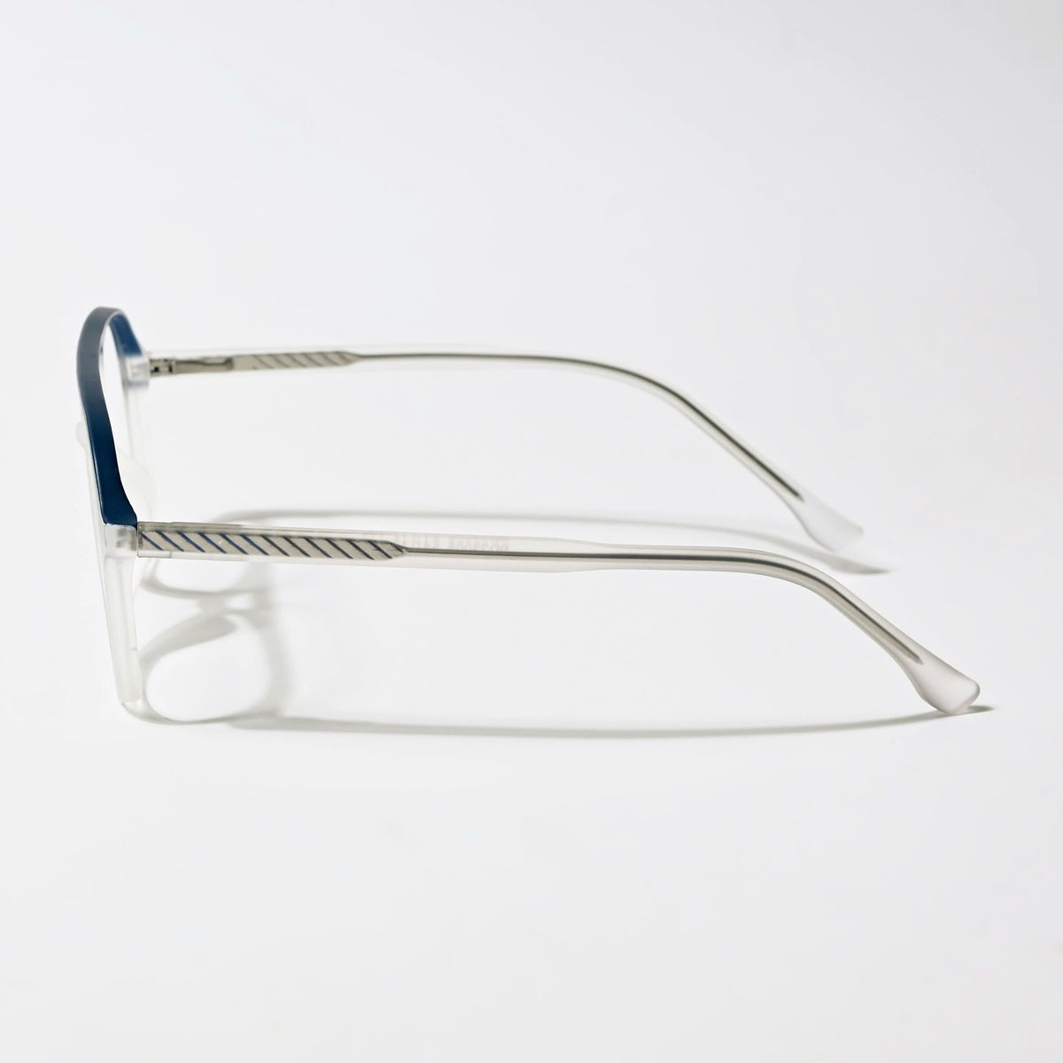 Eyejack Swift Matt Transparent & Blue Aviator Eyeglasses for Men & Women (MB23005CL162-C3)