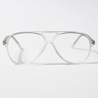 Eyejack Swift Transparent Blue & Black Aviator Eyeglasses for Men & Women (MB23005CL166-C7)