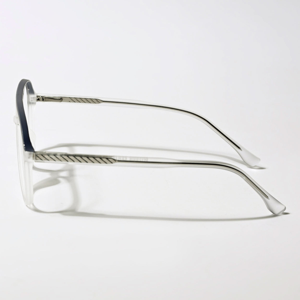 Eyejack Swift Matt Transparent & Grey Aviator Eyeglasses for Men & Women (MB23005CL161-C2)